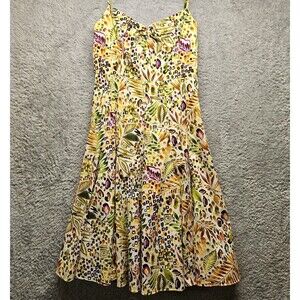 Talbots White Hawaiian Sundress Womens Size 8 Fit and Flare Tropical Summer